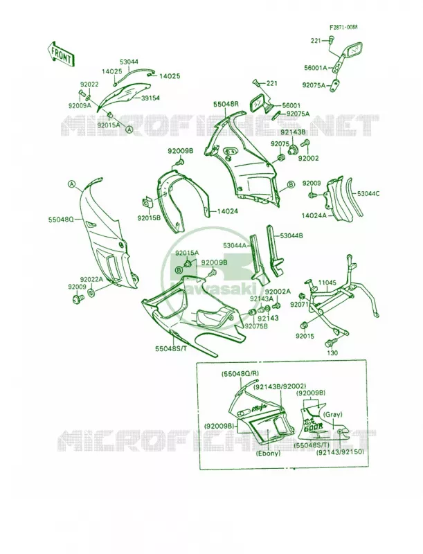 Cowling Kawasaki MOTOS 600 1994 Ninja 600R  ZX600-C7