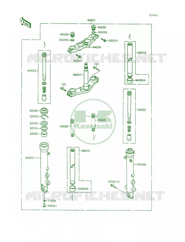 Front Fork Kawasaki MOTOS 600 1994 Ninja 600R  ZX600-C7