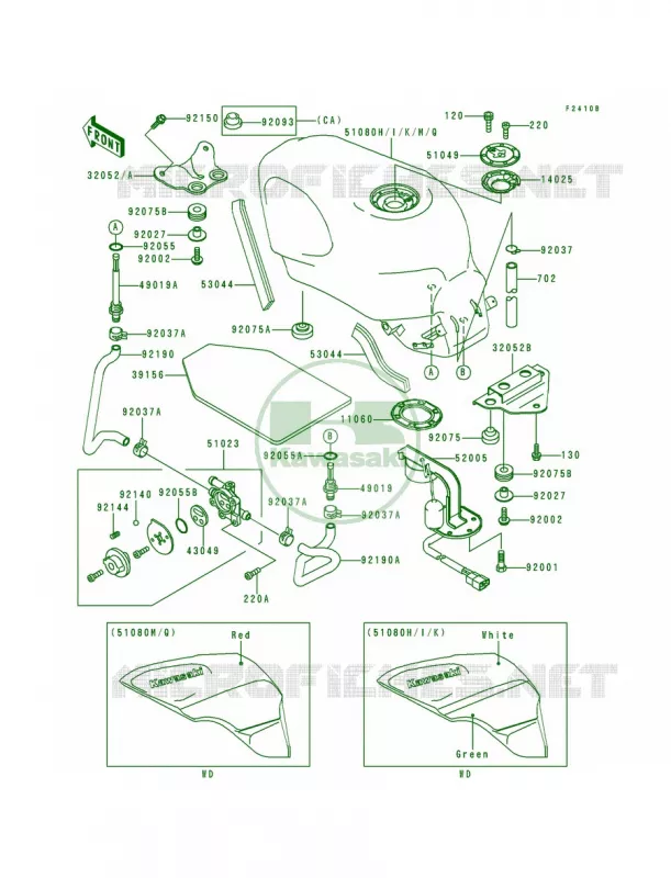 Fuel TankZX600-E3 Kawasaki MOTOS 600 1994 Ninja ZX-6  ZX600-E2