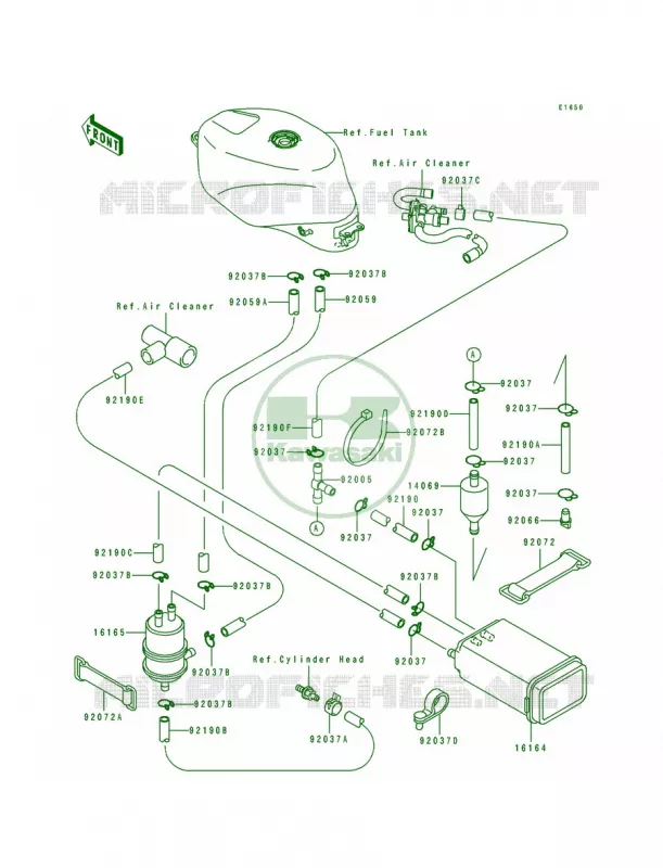 Fuel Evaporative System Kawasaki MOTOS 750 1994 Ninja ZX-7  ZX750-L2