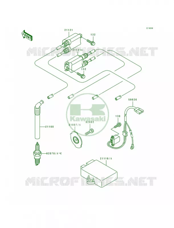 Ignition System Kawasaki MOTOS 750 1994 Ninja ZX-7  ZX750-L2