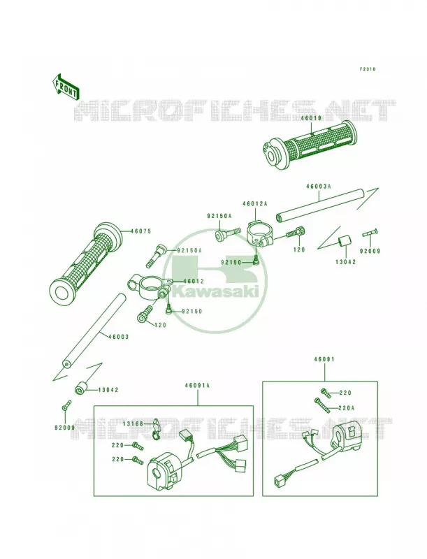 Handlebar Kawasaki MOTOS 750 1994 Ninja ZX-7R  ZX750-M2