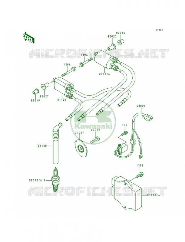Ignition System Kawasaki MOTOS 900 1994 Ninja ZX-9R  ZX900-B1
