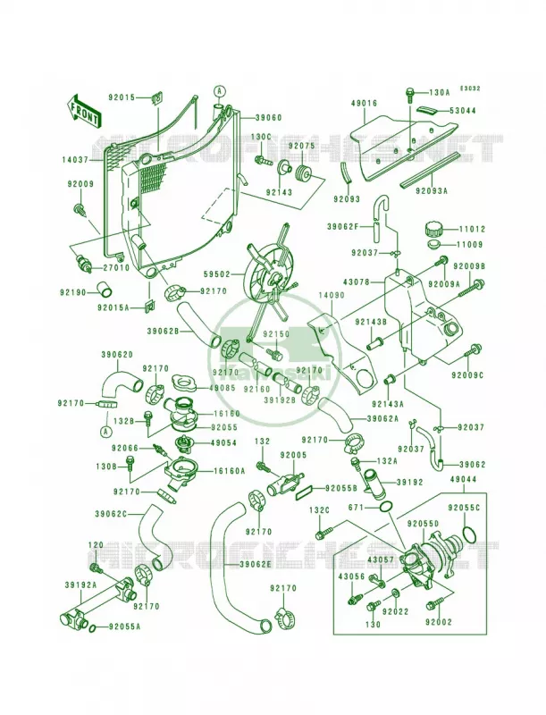 Radiator Kawasaki MOTOS 900 1994 Ninja ZX-9R  ZX900-B1