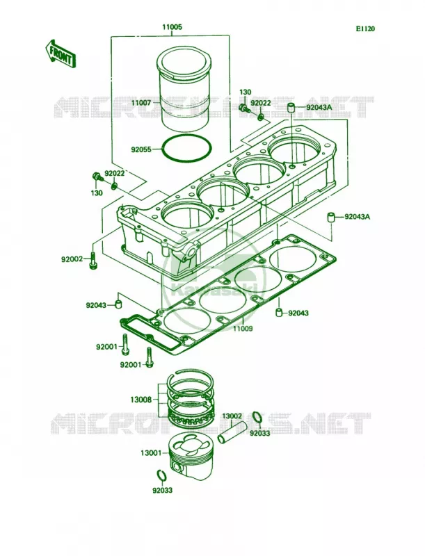 CylinderPiston Kawasaki MOTOS 1100 1993 Ninja ZX-11  ZX1100-C4