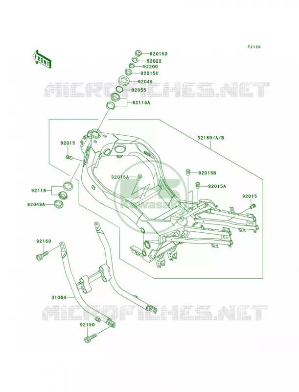 Frame Kawasaki MOTOS 1100 1993 Ninja ZX-11  ZX1100-D1