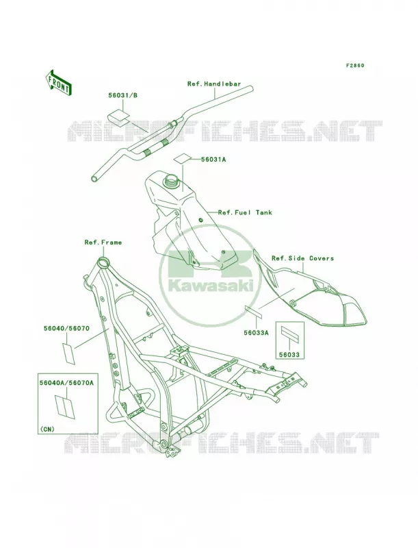 Labels Kawasaki MOTOS 300 2002 KLX300R  KLX300-A7