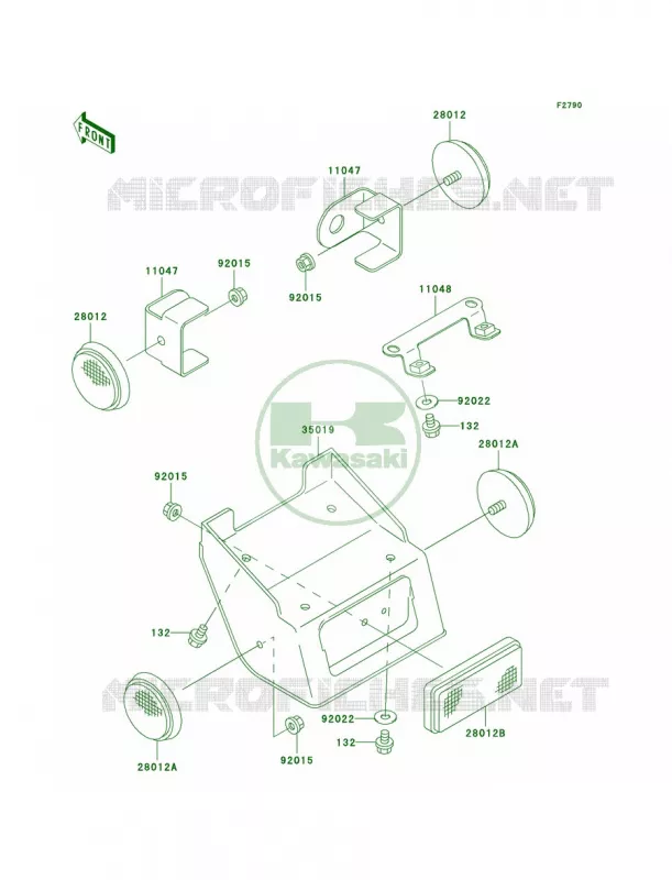 ReflectorsCN Kawasaki MOTOS 300 2002 KLX300R  KLX300-A7