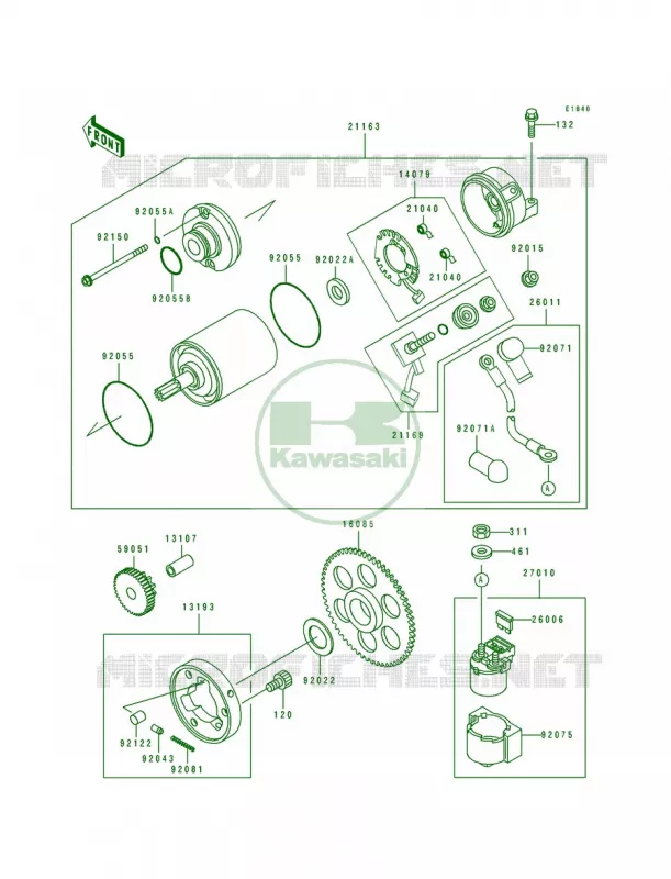 Starter Motor Kawasaki MOTOS 600 1993 Ninja ZX-6  ZX600-D4