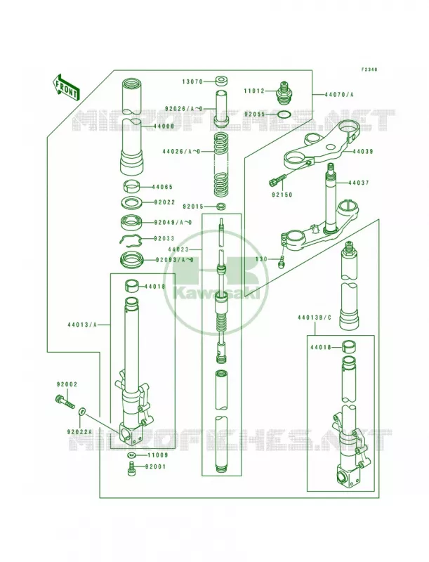 Front Fork Kawasaki MOTOS 750 1993 Ninja ZX-7  ZX750-L1