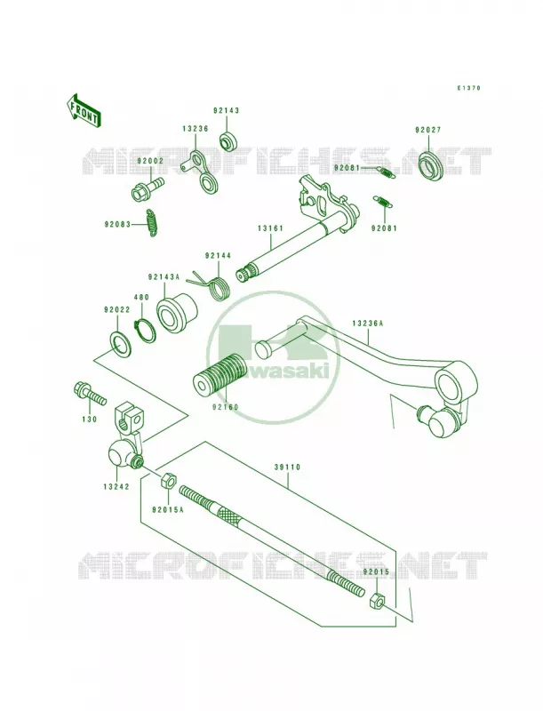 Gear Change Mechanism Kawasaki MOTOS 750 1993 Ninja ZX-7  ZX750-L1