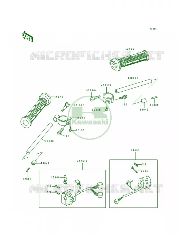 Handlebar Kawasaki MOTOS 750 1993 Ninja ZX-7  ZX750-L1