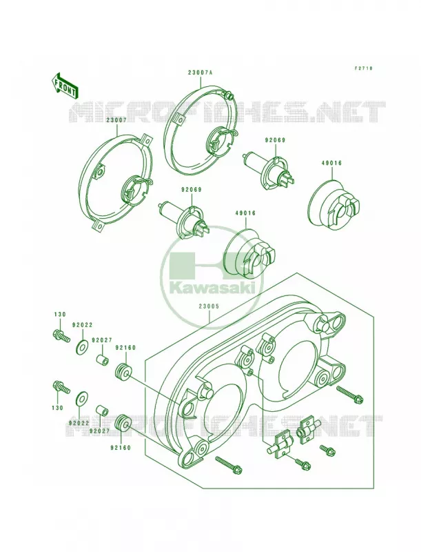 Headlights Kawasaki MOTOS 750 1993 Ninja ZX-7  ZX750-L1