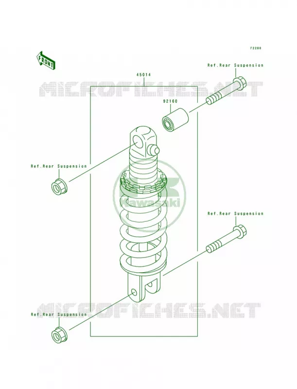 Shock Absorbers Kawasaki MOTOS 750 1993 Ninja ZX-7  ZX750-L1