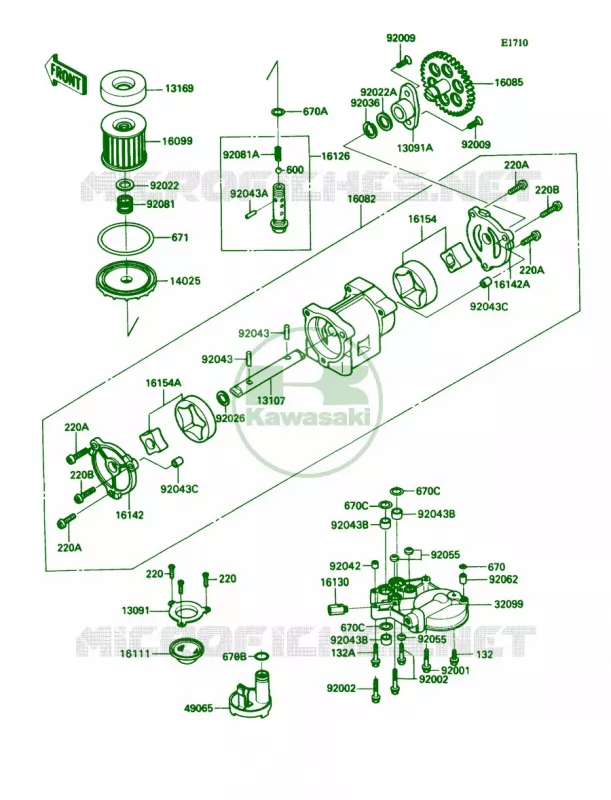 Oil Pump Kawasaki MOTOS 1100 1992 Ninja ZX-11  ZX1100-C3