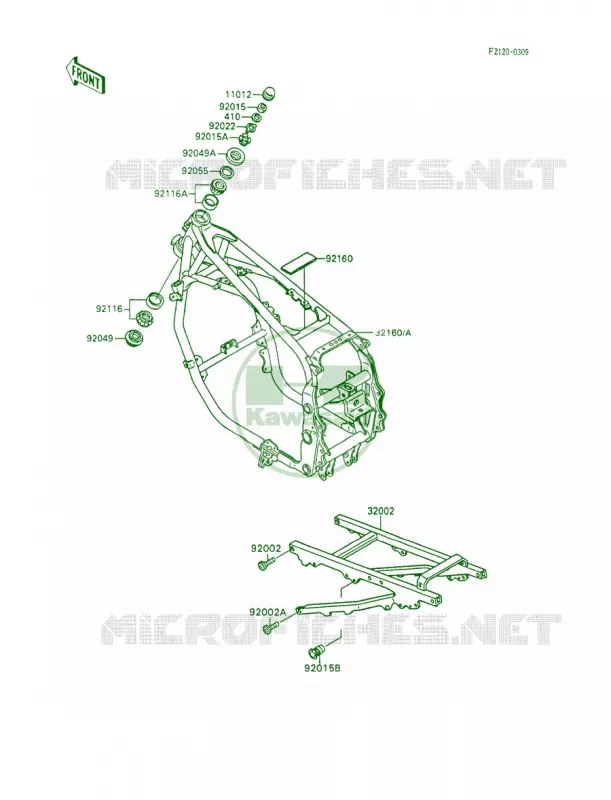 Frame Kawasaki MOTOS 600 1992 Ninja 600R  ZX600-C5
