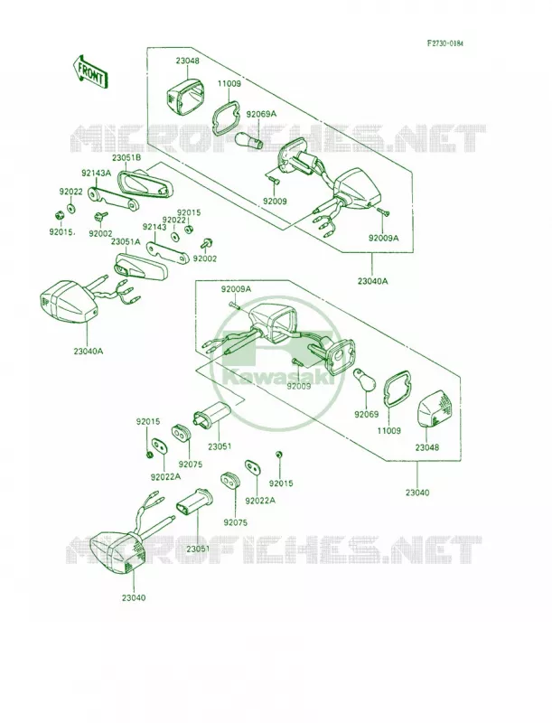 Turn Signals Kawasaki MOTOS 600 1992 Ninja 600R  ZX600-C5