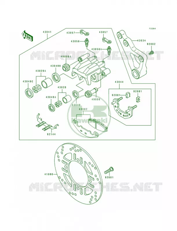 Rear Caliper Kawasaki MOTOS 600 1992 Ninja ZX-6  ZX600-D3