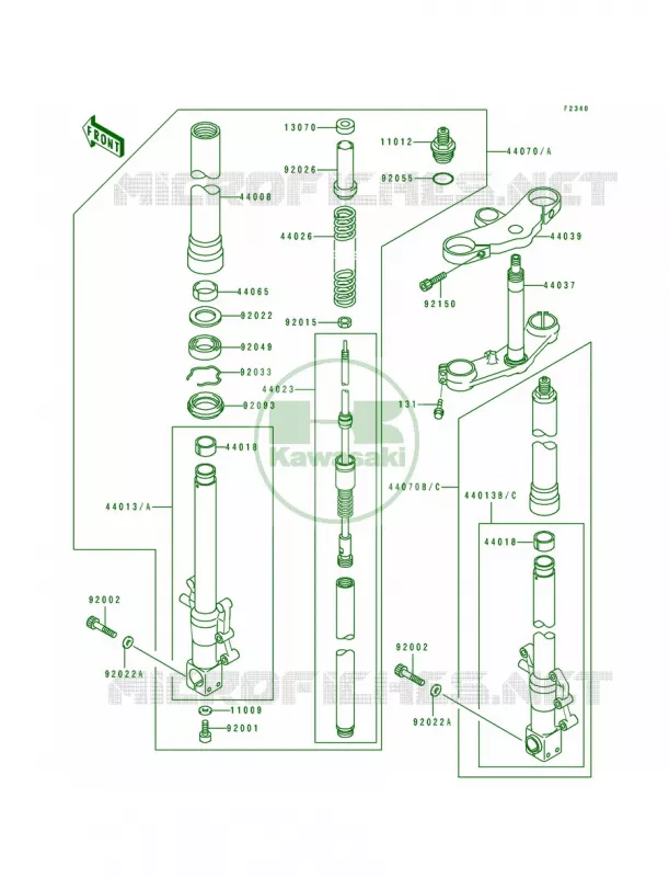 Front Fork Kawasaki MOTOS 750 1992 Ninja ZX-7  ZX750-J2