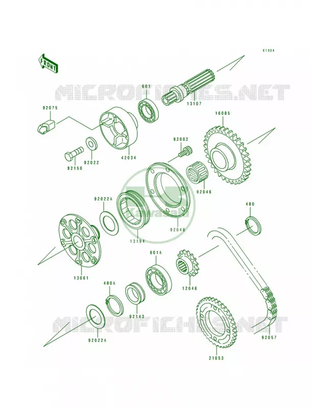 Generator Shaft Kawasaki MOTOS 750 1992 Ninja ZX-7  ZX750-J2