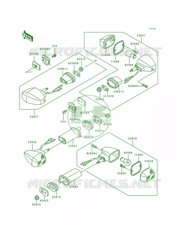 Turn Signal Kawasaki MOTOS 750 1992 Ninja ZX-7  ZX750-J2