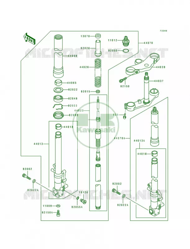 Front Fork Kawasaki MOTOS 750 1992 Ninja ZX-7R  ZX750-K2