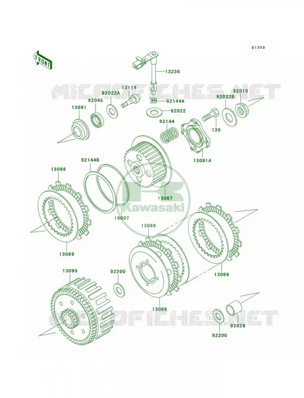 Clutch Kawasaki MOTOS 200 2001 KDX200  KDX200-H7