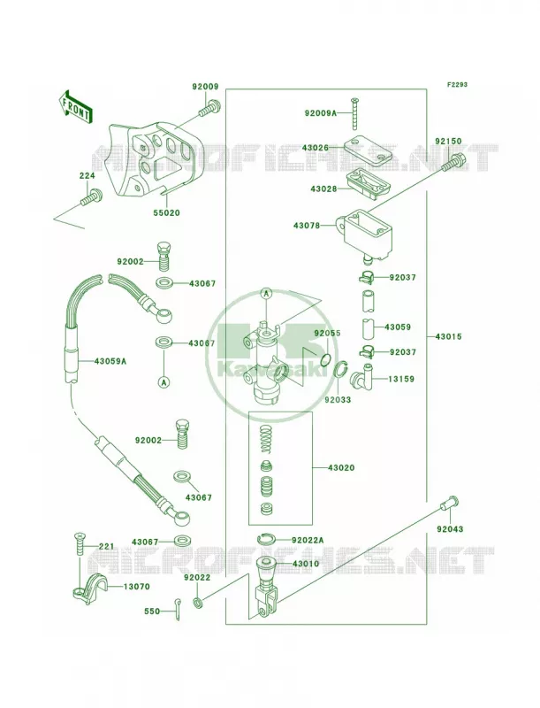 Rear Master Cylinder Kawasaki MOTOS 200 2001 KDX200  KDX200-H7