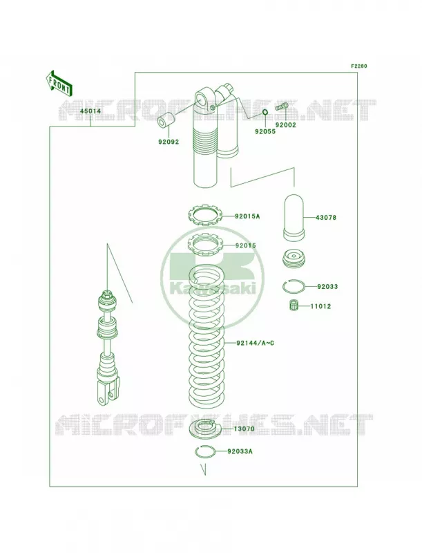 Shock Absorbers Kawasaki MOTOS 200 2001 KDX200  KDX200-H7