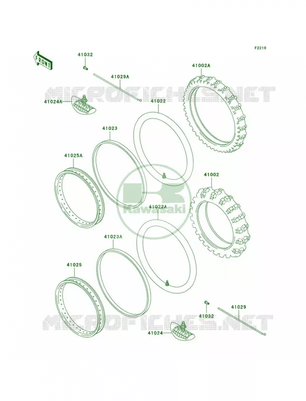 WheelsTires Kawasaki MOTOS 200 2001 KDX200  KDX200-H7