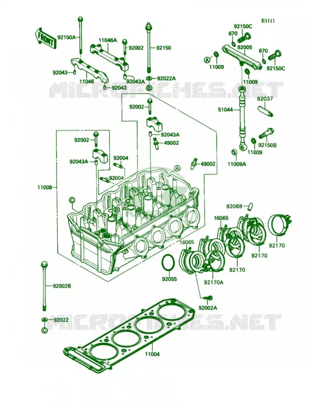 Cylinder Head Kawasaki MOTOS 1100 1991 Ninja ZX-11  ZX1100-C2