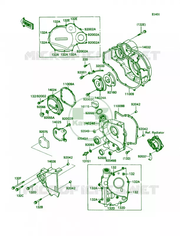 Engine Cover Kawasaki MOTOS 1100 1991 Ninja ZX-11  ZX1100-C2