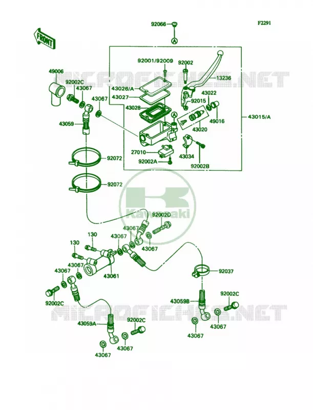 Front Master Cylinder Kawasaki MOTOS 1100 1991 Ninja ZX-11  ZX1100-C2