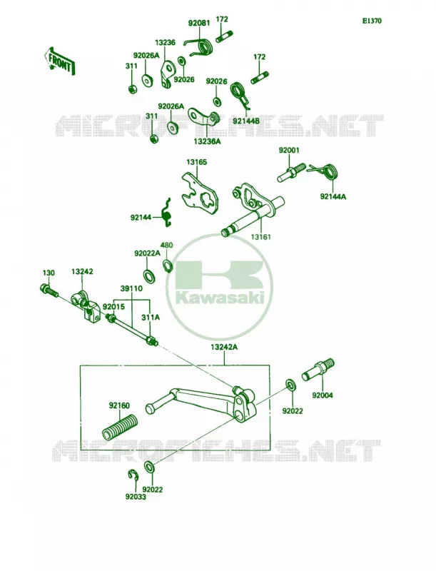 Gear Change Mechanism Kawasaki MOTOS 1100 1991 Ninja ZX-11  ZX1100-C2