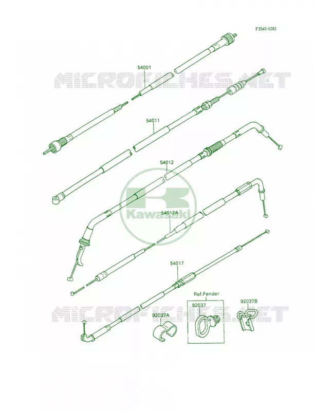 Cables Kawasaki MOTOS 600 1991 Ninja 600R  ZX600-C4
