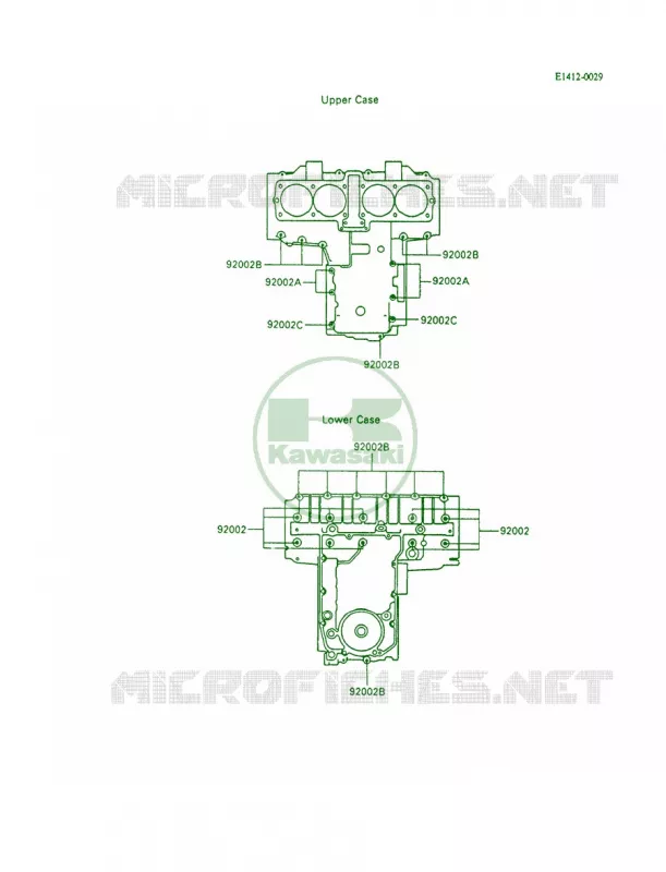 Crankcase Bolt Pattern Kawasaki MOTOS 600 1991 Ninja 600R  ZX600-C4