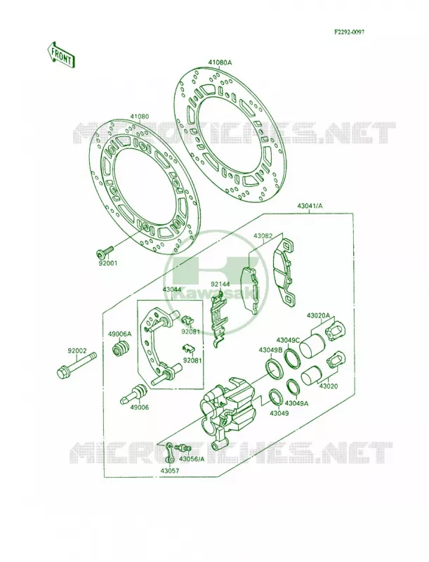 Front Brake Kawasaki MOTOS 600 1991 Ninja 600R  ZX600-C4