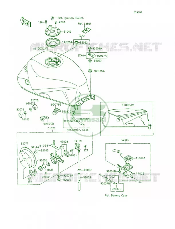 Fuel Tank Kawasaki MOTOS 600 1991 Ninja 600R  ZX600-C4