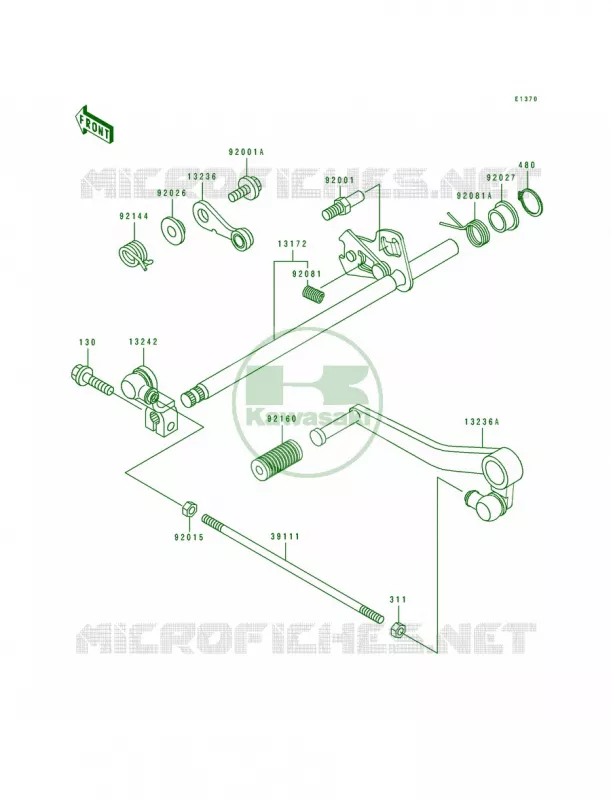 Gear Change Mechanism Kawasaki MOTOS 600 1991 Ninja ZX-6  ZX600-D2