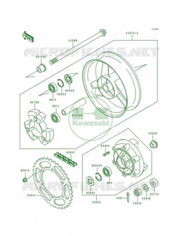 Rear Hub Kawasaki MOTOS 600 1991 Ninja ZX-6  ZX600-D2