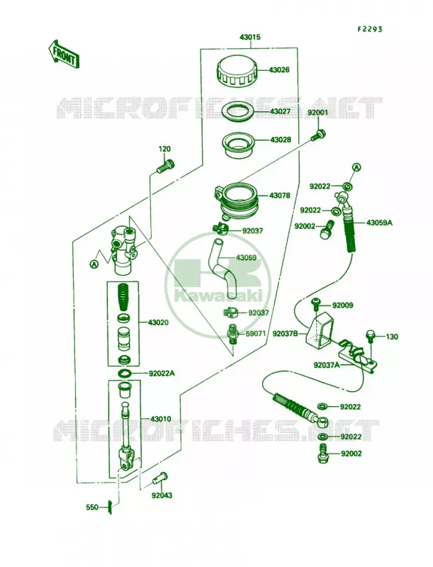 Rear Master Cylinder Kawasaki MOTOS 1000 1990 Ninja ZX-10  ZX1000-B3