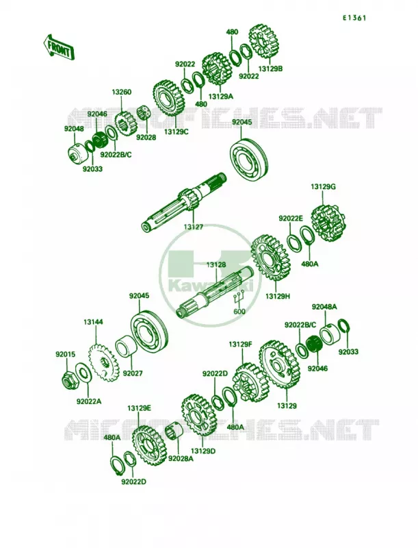 Transmission Kawasaki MOTOS 1000 1990 Ninja ZX-10  ZX1000-B3