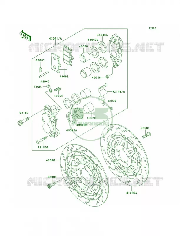 Front Caliper Kawasaki MOTOS 600 1990 Ninja ZX-6  ZX600-D1