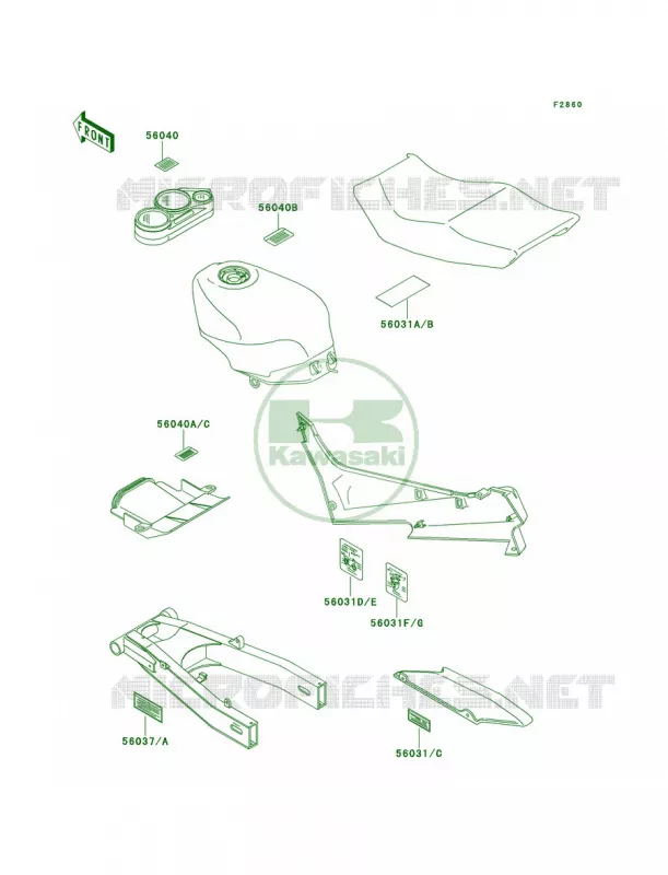 Label Kawasaki MOTOS 600 1990 Ninja ZX-6  ZX600-D1