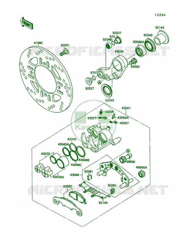 Rear Brake Kawasaki MOTOS 750 1990 Ninja 750R  ZX750-F4