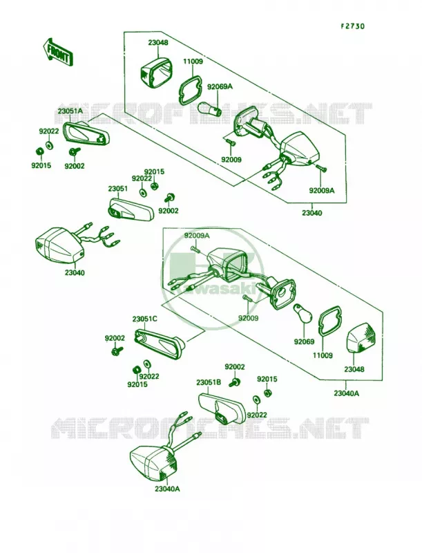 Turn Signals Kawasaki MOTOS 750 1990 Ninja 750R  ZX750-F4