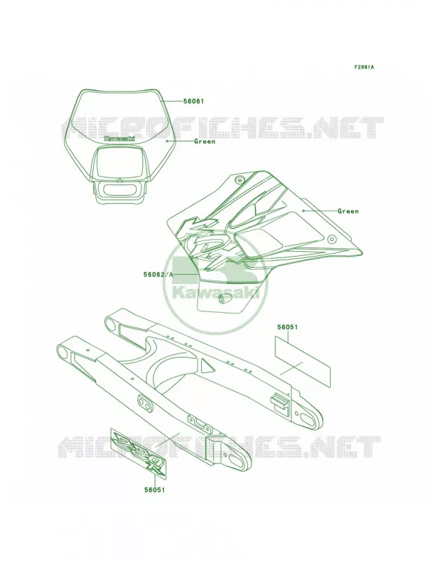 DecalsKDX220-A5 Kawasaki MOTOS 220 2001 KDX220R  KDX220-A8