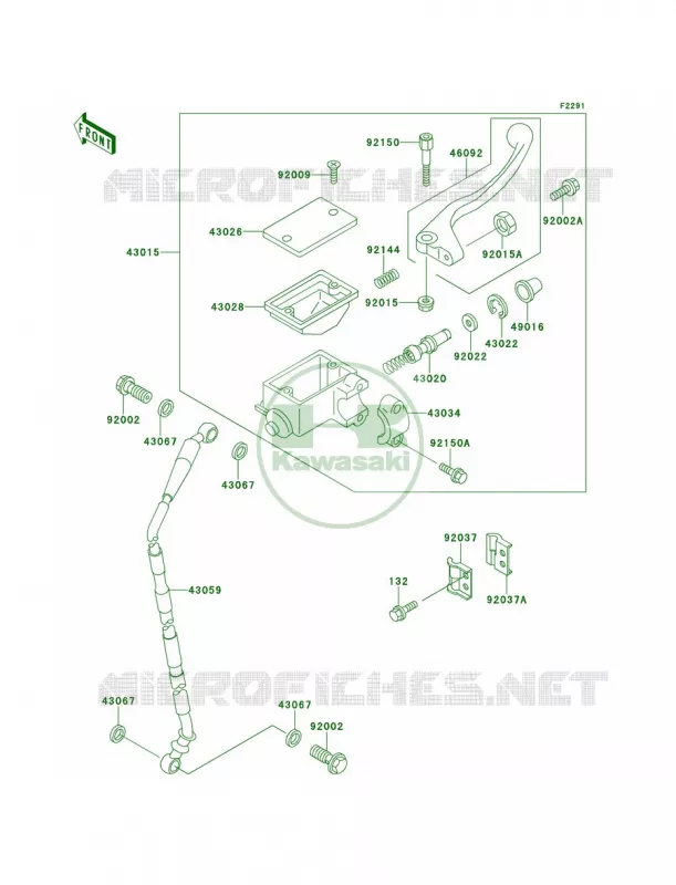 Front Master Cylinder Kawasaki MOTOS 220 2001 KDX220R  KDX220-A8