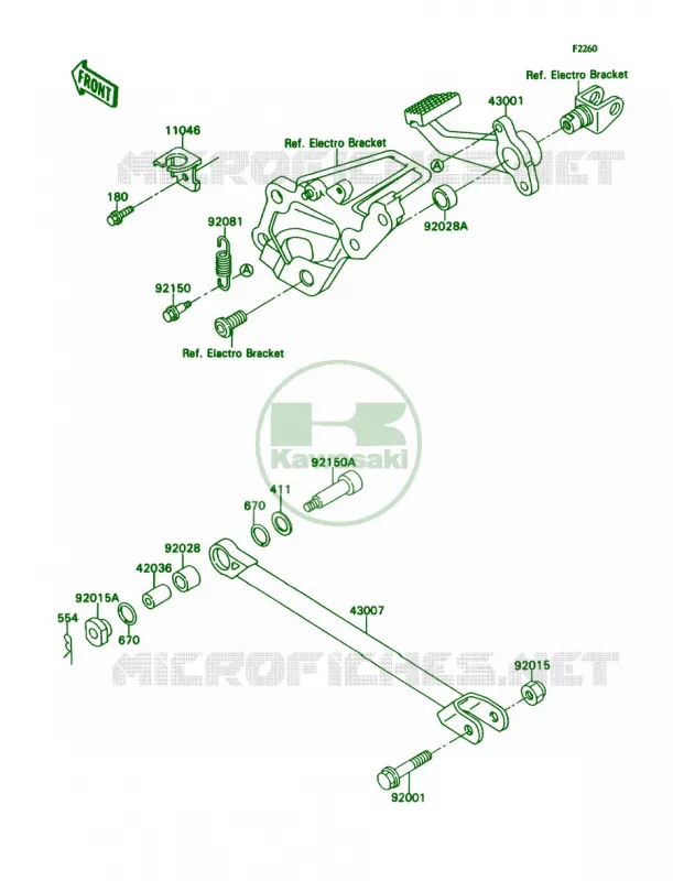 Brake PedalTorque Link Kawasaki MOTOS 750 1990 Ninja ZX-7  ZX750-H2