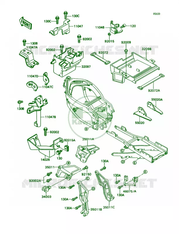 Electro Bracket Kawasaki MOTOS 750 1990 Ninja ZX-7  ZX750-H2